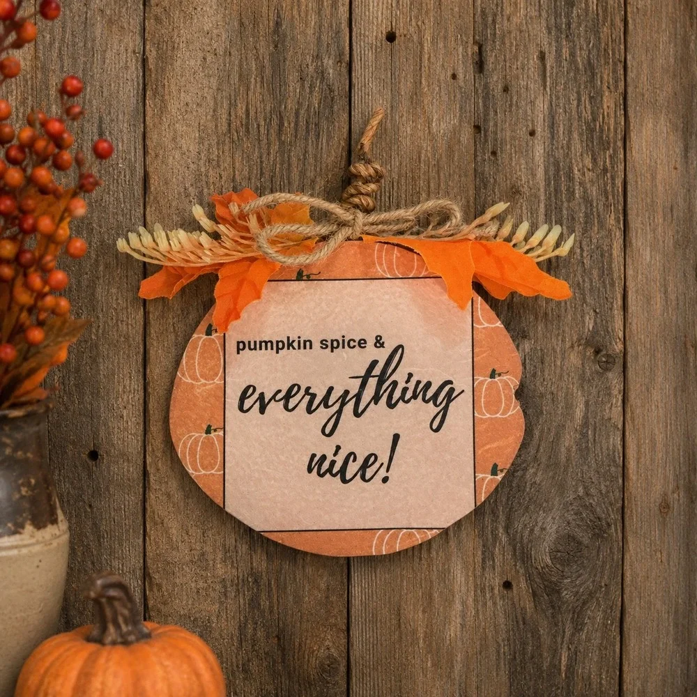 Handmade Pumpkin Spice Everything Nice Wood Slice Fall Wall Decor Hanging Sign